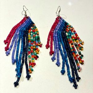 Handmade, beaded earrings